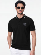 Men’s Signature Tiger Badge Black Polo T-Shirt
