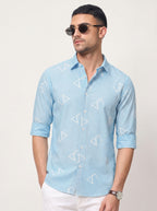 Slim Fit Striped Monogram Long-Sleeve Shirt