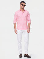 Slim Fit Striped Monogram Long-Sleeve Shirt