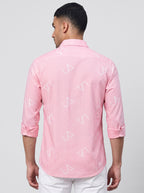 Slim Fit Striped Monogram Long-Sleeve Shirt