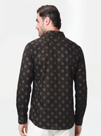 Slim Fit Textured Print Long-Sleeve Shirt