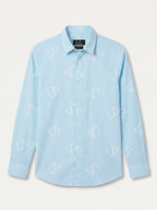 Slim Fit Striped Monogram Long-Sleeve Shirt