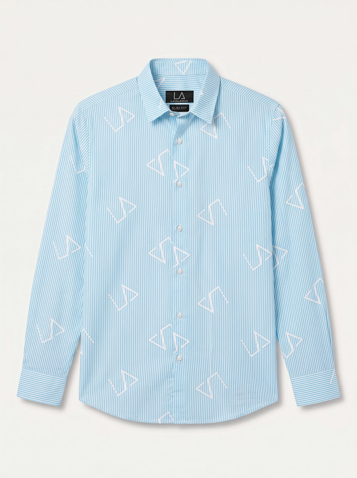 Slim Fit Striped Monogram Long-Sleeve Shirt