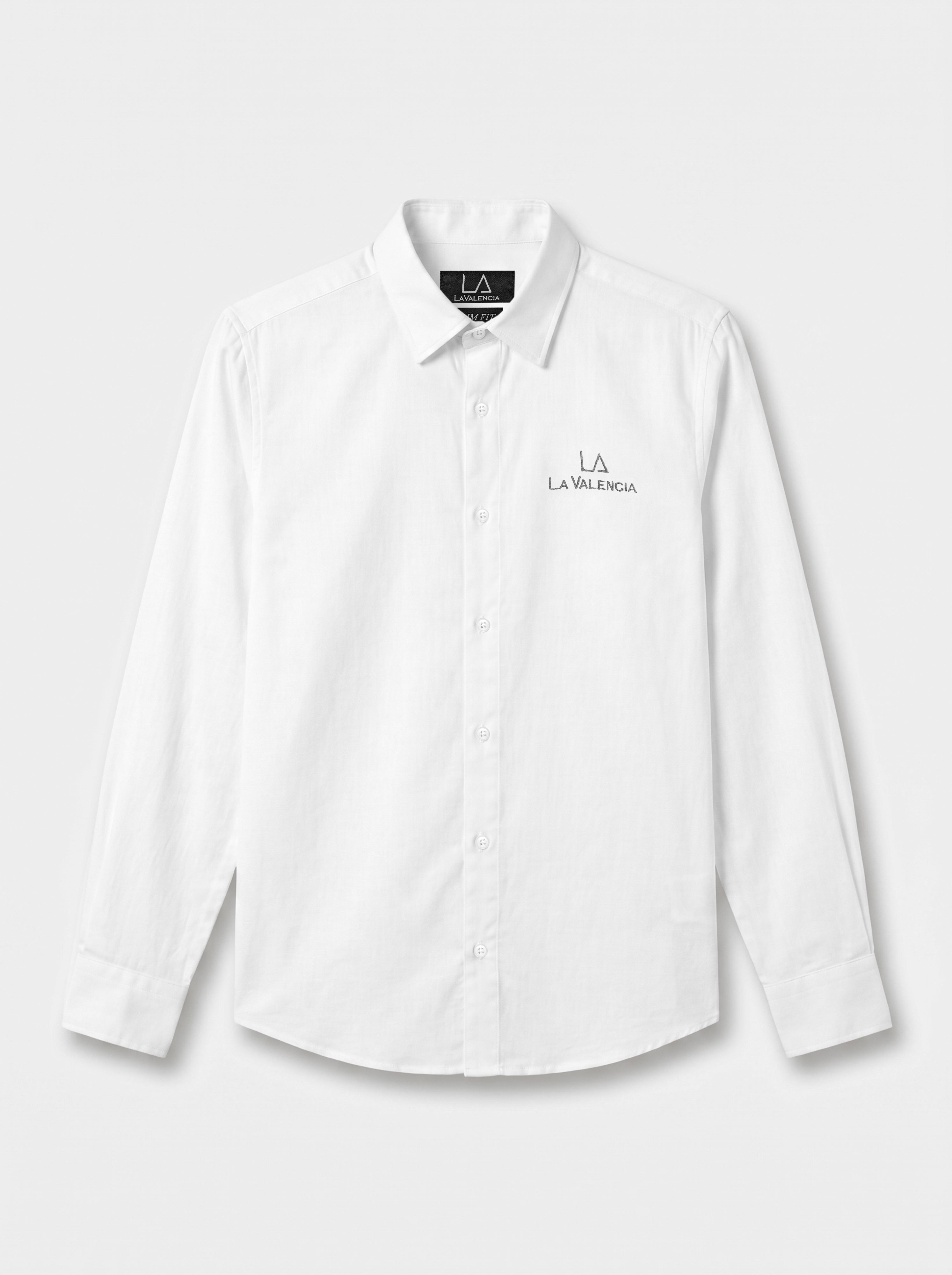 Slim Fit Solid White Scooter Linen Long-Sleeve Shirt