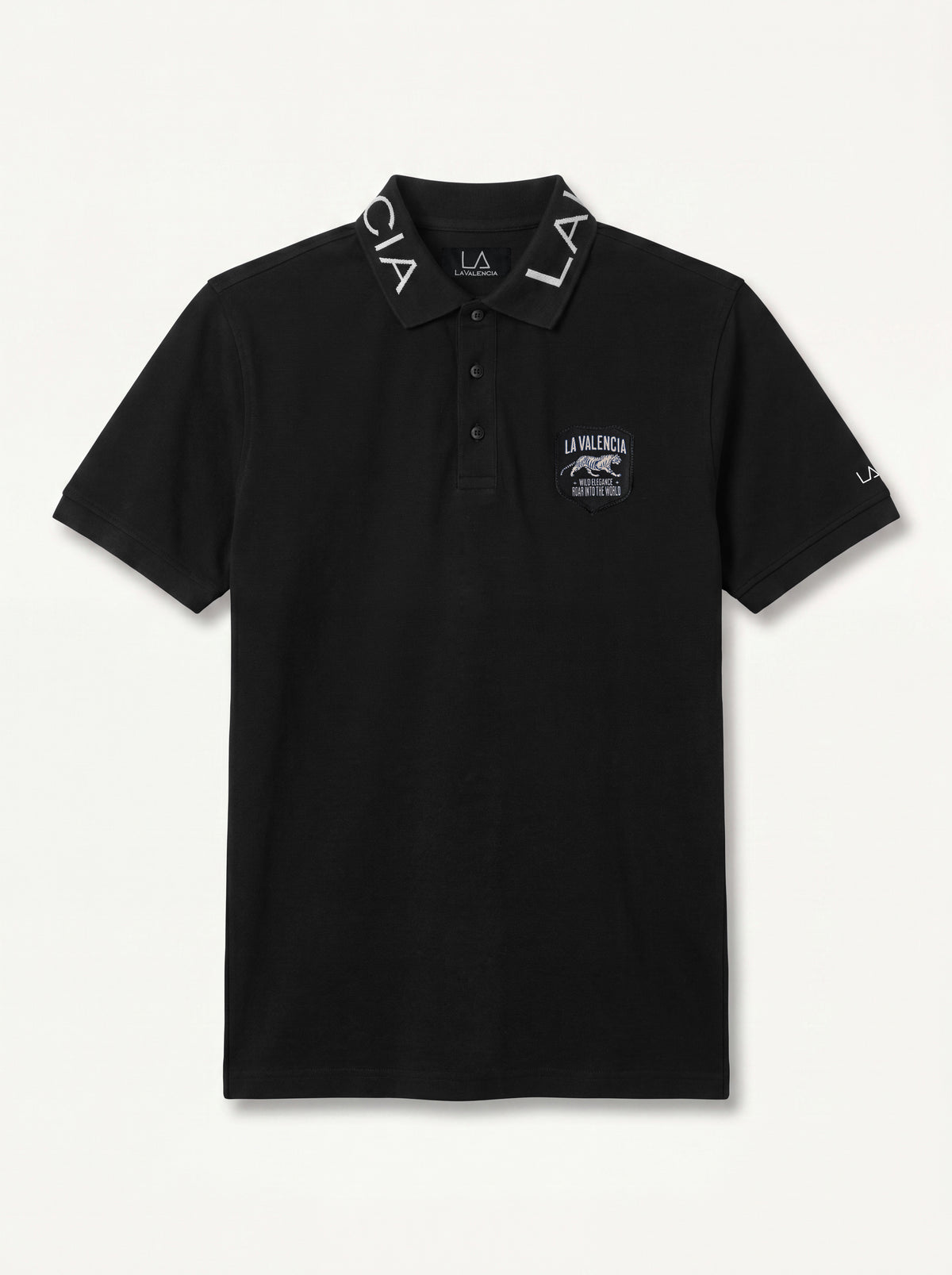 Men’s Signature Tiger Badge Black Polo T-Shirt