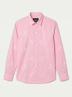 Slim Fit Striped Monogram Long-Sleeve Shirt