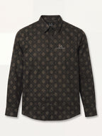 Slim Fit Textured Print Long-Sleeve Shirt