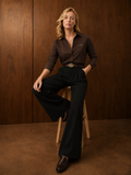 Slim Fit Dark Brown Long-Sleeve Shirt