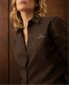 Slim Fit Dark Brown Long-Sleeve Shirt