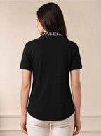 Women’s Signature Tiger Badge Black Polo T-Shirt