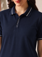 Women’s Signature Luxe Navy Polo T-Shirt