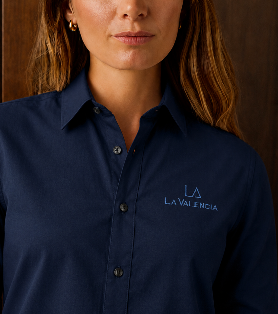 Slim Fit Solid Navy Long-Sleeve Shirt