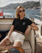 Women’s Signature Tiger Badge Black Polo T-Shirt