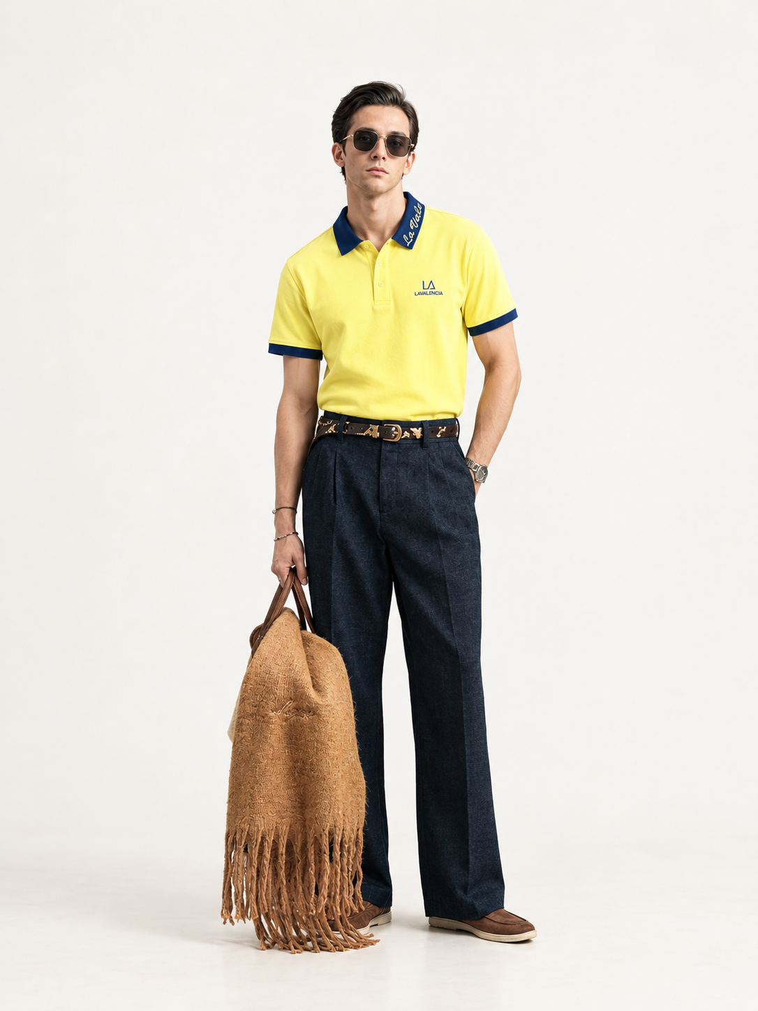 Mens Luxury Lemon Yellow Polo T-Shirt