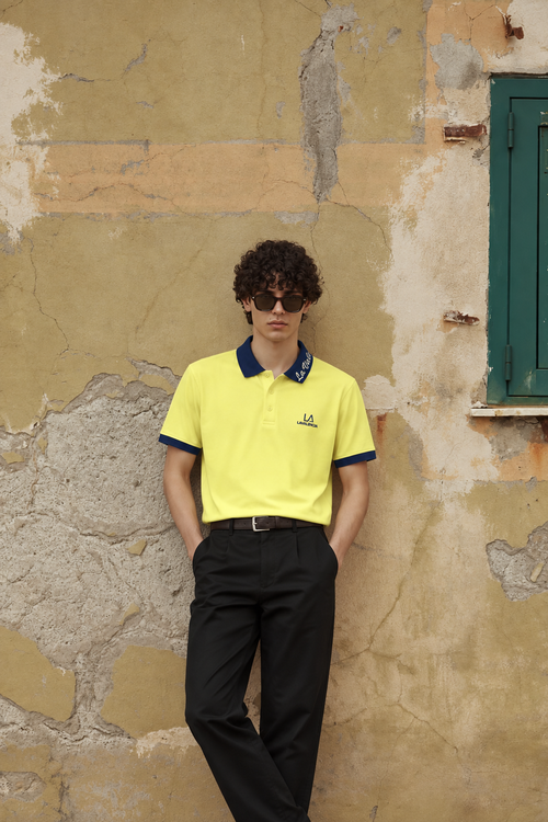Mens Luxury Lemon Yellow Polo T-Shirt