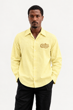 Slim Fit Premium Linen Yellow Shirt