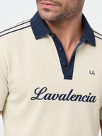 MENS Contrast Collar Polo T-Shirt with Shoulder Stripes