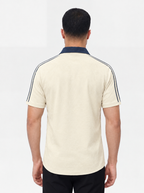 MENS Contrast Collar Polo T-Shirt with Shoulder Stripes