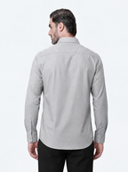 Slim Fit Solid Grey Long Sleeve Shirt