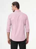 Slim Fit Solid Pink Long Sleeve Shirt